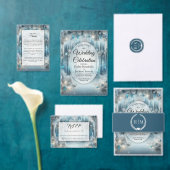 Glittering Snowy Forest Wedding エンクロージャーカード (この独立クリエイターのコレクションをカスタマイズ。)