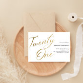 ミニマルなスクリプト白と金ゴールド21歳の誕生日 缶クーラー