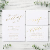 予算ロマンチックな金ゴールド結婚タイポグラフィのメニュー (この独立クリエイターのコレクションをカスタマイズ。)