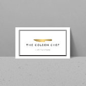 金ゴールドシェフズナイフロゴケータリングレストラン ロングエプロン