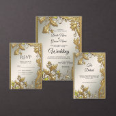 金ゴールド装飾フローラ差出人住所ラベル ラベル (この独立クリエイターのコレクションをカスタマイズ。)