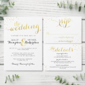ゴールドフォイルグラマー結婚式招待状RSVPカード 出欠カード (この独立クリエイターのコレクションをカスタマイズ。)