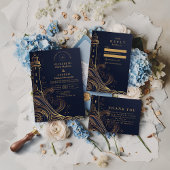 Gold Lighthouse Night Wedding セーブザデート