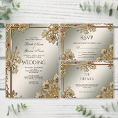 金ゴールド華美フローラフレーム束フラグ バンティングフラッグ (この独立クリエイターのコレクションをカスタマイズ。)