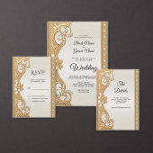 金ゴールド華美ホワイトパール座席表 プレイスカード (この独立クリエイターのコレクションをカスタマイズ。)