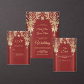 Modern Gold Red Floral Sandstone Coaster コースター (この独立クリエイターのコレクションをカスタマイズ。)