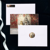 ゴールドスノーマン クリスマスツリー ホリデーエプロン エプロン