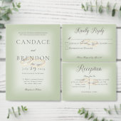 金ゴールド結婚リングや輪オンSage結婚式招待状 招待状 (この独立クリエイターのコレクションをカスタマイズ。)