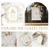 金ゴールドお洒落フローラ 招待状