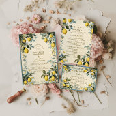 Golden Citrus Blossom Wedding 招待状