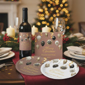 Gold and Black Christmas Baubles スタンダードカクテルナプキン