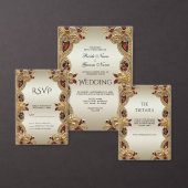 ゴールデンフラワーレッドジェムストーンバンティング国旗 バンティングフラッグ (この独立クリエイターのコレクションをカスタマイズ。)