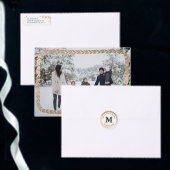 金ゴールドエレガントの写真とモノグラムホワイト オーナメント