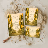 Golden Pine Forest Wedding セーブザデート