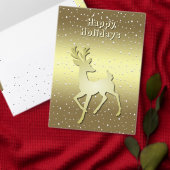 Golden Reindeer Snowy Holiday Favor Box フェイバーボックス (この独立クリエイターのコレクションをカスタマイズ。)