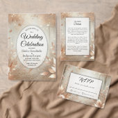 Golden Rosewood Enchanted Forest Wedding 招待状 (この独立クリエイターのコレクションをカスタマイズ。)