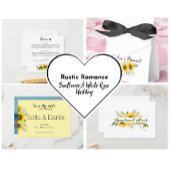 Sunflower watercolor white rose wedding  フェイバーボックス