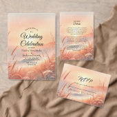 Golden Sunset Meadow Beach Bridal Shower 招待状 (この独立クリエイターのコレクションをカスタマイズ。)