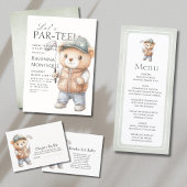 Golf Bear Lets Par - Tee Baby Shower Diaper Raffle エンクロージャーカード