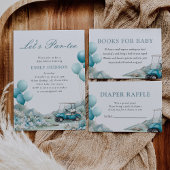 Golf Let's Par-tee Blue Baby Shower フェイバータグ