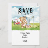 ゴルフの最初の誕生日1歳のゴルファーとカート ラッピングペーパー