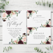 美しい赤面ピンクの花エレガントブライダルシャワー 招待状 (この独立クリエイターのコレクションをカスタマイズ。)