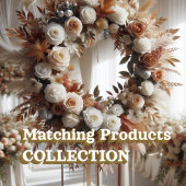 ボホパンプキンパンパスグラスエレガントブライダルシャワー スクエアペーパーコースター