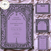 ゴシック ブラック パープル 中世 終生の死のウェディング 招待状