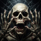 Skull and Bones | Spooky Halloween Greetings ポストカード