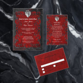Red Gothic halloween wedding save the date 案内状 (この独立クリエイターのコレクションをカスタマイズ。)