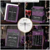 Gothic Raven Purple Darkly Ever After Wedding ワインラベル