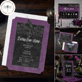 Gothic Raven Purple Darkly Ever After Wedding ワインラベル