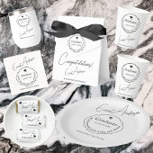 エレガント白黒卒業差出人住所 ラベル