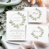 Elegant Eucalyptus Wreath Wedding RSVP