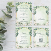 Greenery Eucalyptus Botanical Monogram Wedding 招待状ベリーバンド