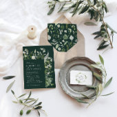 緑エレガントモダンの植物画結婚素