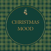 Green Gingham Christmas Mood ラベル