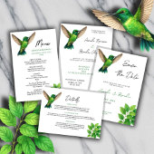 Green Hummingbird Leafy Botanical Border Wedding