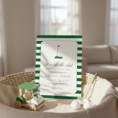Green New to the Club Golf Baby Shower 招待状