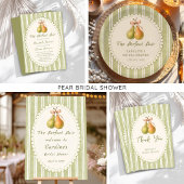 Green Perfect Pair Pear Bridal Shower Sticker ラウンドシール