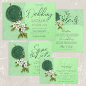 Green Seal Wedding Response Card 出欠カード