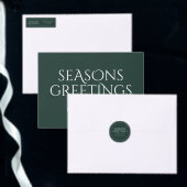 Seasons Greetings Green Modern Elegant Business 箔シーズンカード