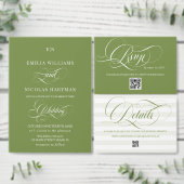 Green and White Wedding Photo Save The Date セーブザデート (この独立クリエイターのコレクションをカスタマイズ。)
