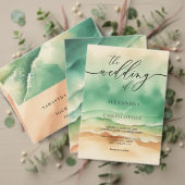 ウェルカム海ビーチウォーターカラーグリーナリー 長方形シール (この独立クリエイターのコレクションをカスタマイズ。テスト)