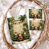 グリーン ディノ ベイビー シャワー 招待状