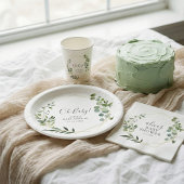 植物性素朴緑の赤ちゃんシャワー 招待状