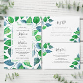 ダークグリーンホワイトリーフリースモノグラム結婚ズ ラウンドシール (この独立クリエイターのコレクションをカスタマイズ。)