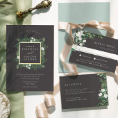 温室モノグラム |グリーンボタニカル結婚ズ 箔招待状