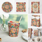 Pink Groovy Psychedelic 60s 70s Floral Birthday 招待状