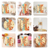 グルーヴィベビーレトロレインボーベビーシャワーパーティー 招待状